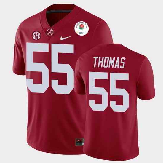 Men Alabama Crimson Tide Derrick Thomas 2021 Rose Bowl Crimson College Football Jersey